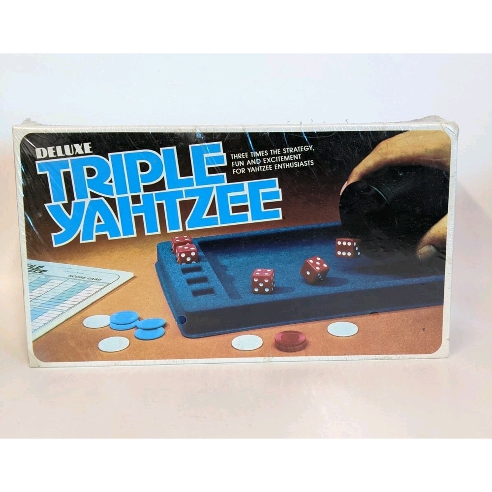 Vintage Deluxe Triple Yahtzee 1980 3X's The Strategy -NEW-